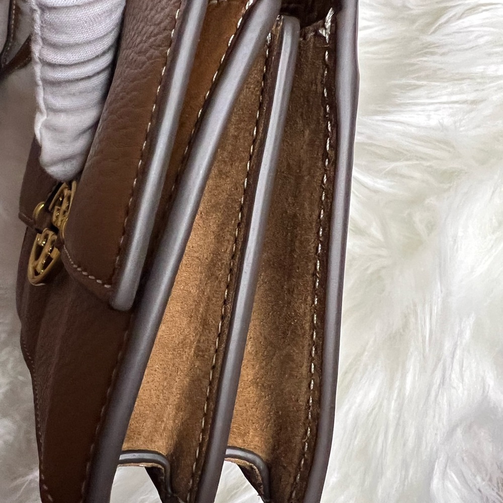 Tory Burch Light Umber Miller Flap Leather Shoulder Bag - Picture 10 of 14